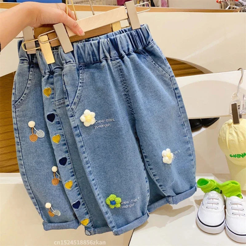 Baby Girl Clothing Zara - Haftowane dżinsy dla dziewczynek Baby Boy