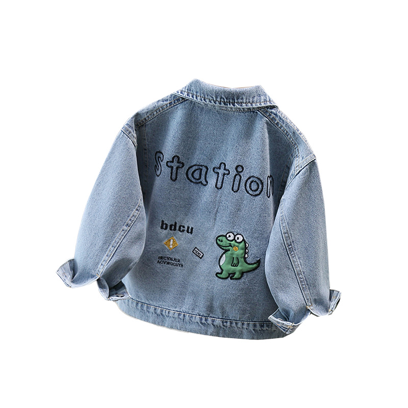 Baby Clothing Usa - Urocza dziecięca kurtka dżinsowa z dinozaurem